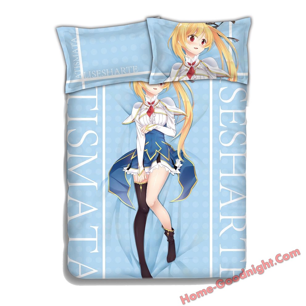 Lisesharte Atismata-Undefeated Bahamut Chronicle 4 Pieces Bedding Sets,Bed Sheet Duvet Cover with Pillow Covers